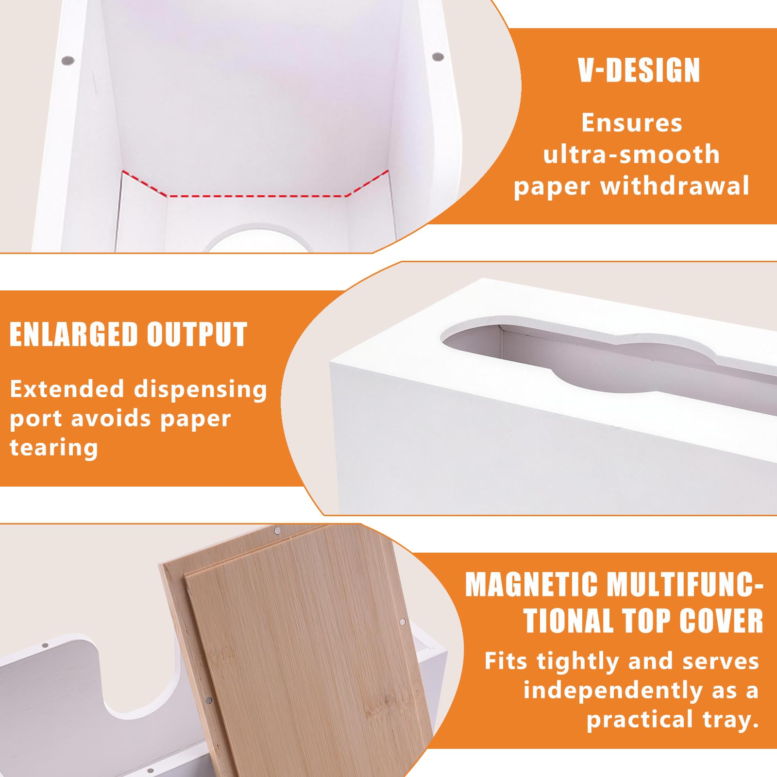 Distributeur Essuie Main Mural en Bambou,27.5x16x13cm,Distributeur de Papier Multifonction,Couvercle Magnétique, Compatible Pliées V/C/Z, Cuisine & Salle de Bain