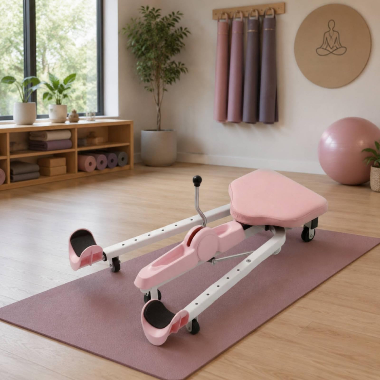 Entrenador de Estiramiento de Piernas Aparato de Estiramiento Máquina de Apertura de Caderas Banco de Splits con Asiento Acolchado y Respaldo para