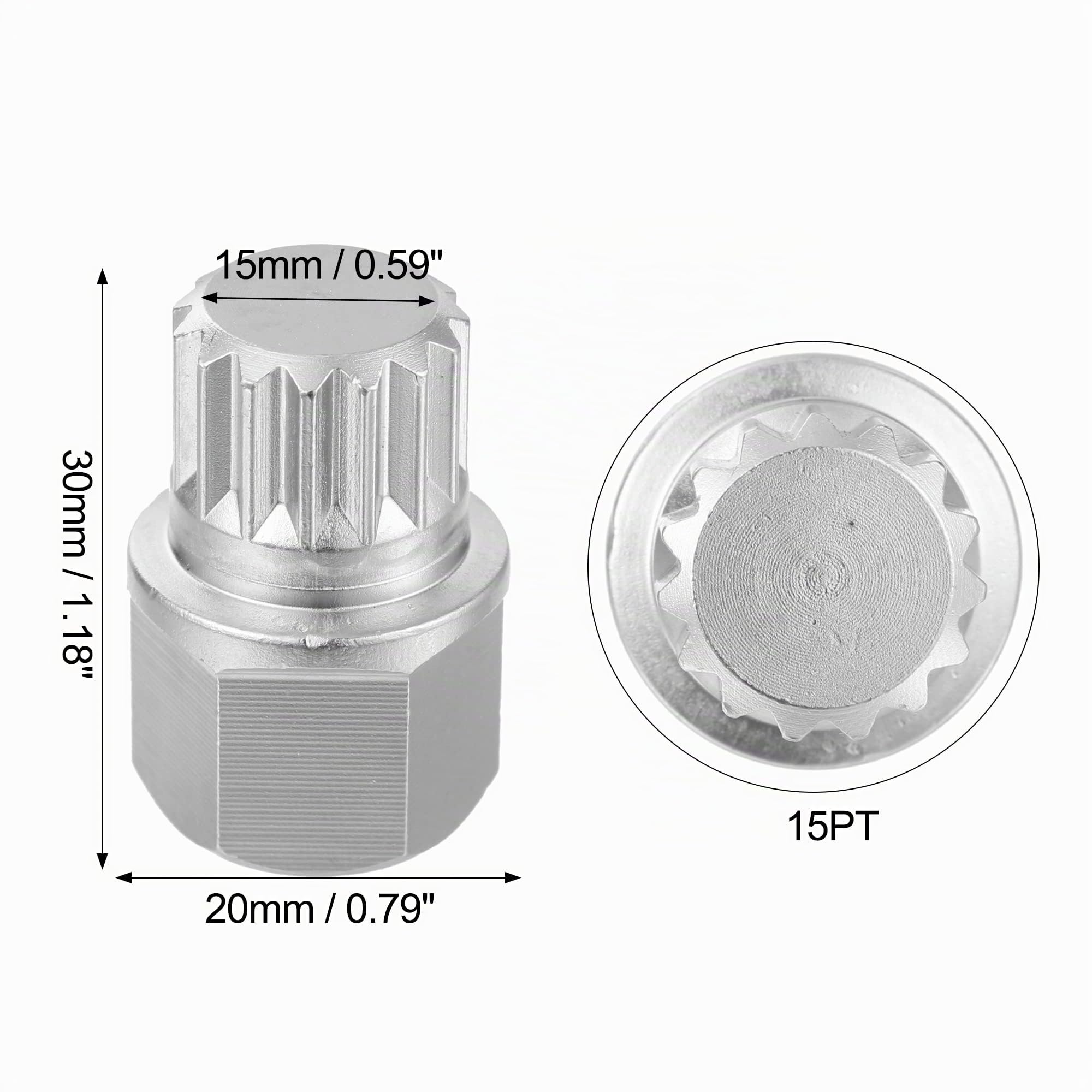 A ABSOPRO Clé Anti-Vol D'Écrou De Roue ABC0/10PT Pour VW 1 Pièce | Acier Chromé, 20x30mm, Ø14mm, Pour Audi, ABC0/10PT, ABC4/15PT, Enlever/Installer Écrous Anti-Vol