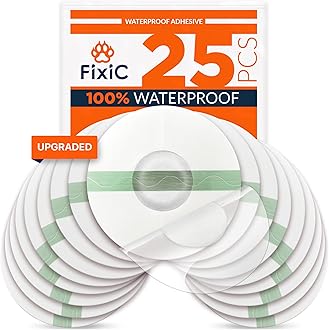 Fixic Libre 3 Sensor Covers - 25 Pack - Freestyle Adhesive Patches for Libre 3 & Plus Sensors - No Glue in The Center - Pre-Cut Back Paper - The Best Fixation for Your Sensor! (Upgraded, Transparent)