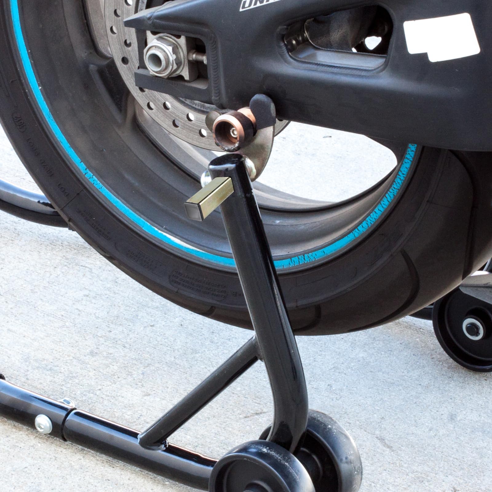 EFUTURETIME 2 Piezas Adaptadores para Caballete Trasero de Moto Universal, Soporte de Basculante de Moto 20 X 20 X 118 mm, Mantenimiento de Garaje, Limpieza de Moto, Forma de U