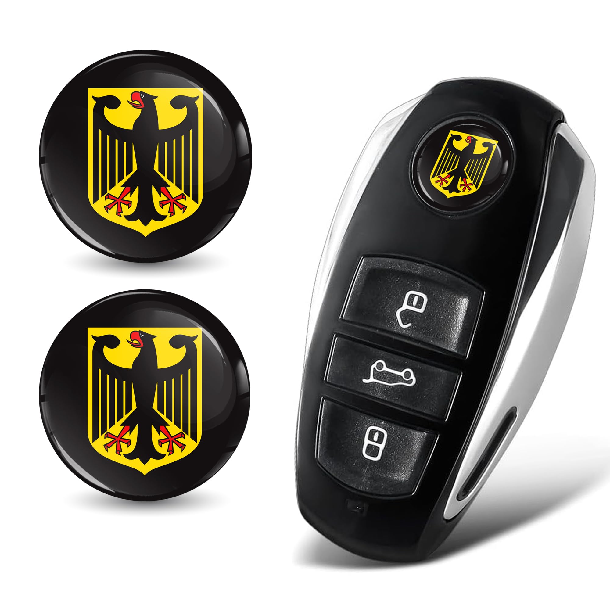 Skinoeu Multicoloured 2 X Diameter 14 Mm 3D Key Emblem Stickers For Remote Control Car Moto Logo Key Badge Tuning Germany Flag Ksk 1