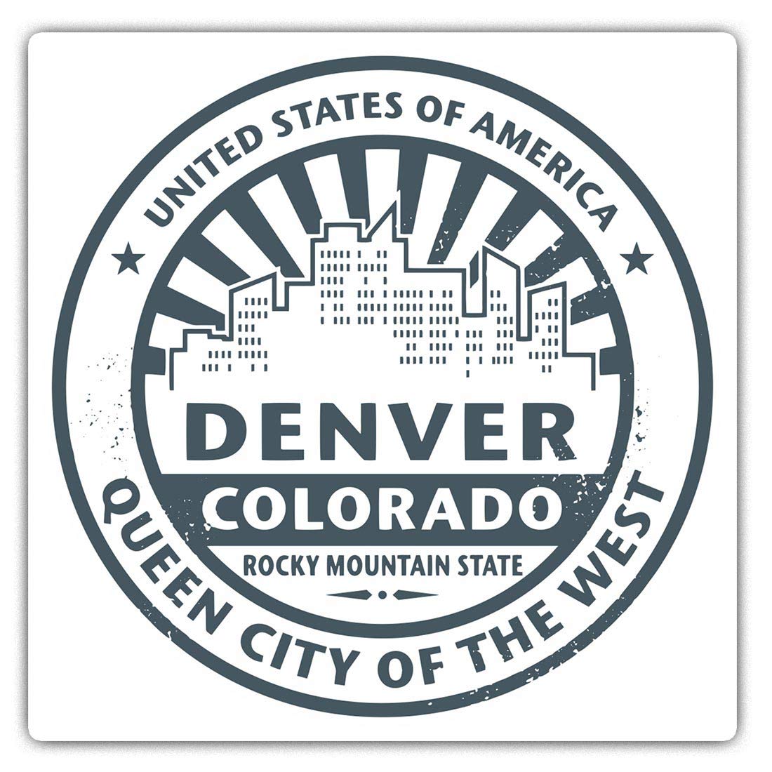 Destination Vinyl Ltd Multi Square Stickers (Set Of 2) 10Cm - Denver Colorado Usa Travel Laptop Tablet Luggage Scrapbook #5734