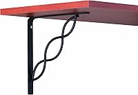 Knape & Vogt John Sterling 8-Inch Scroll Decorative Shelf Brackets Black - Heavy Duty Steel, 100 lbs Capacity Pair