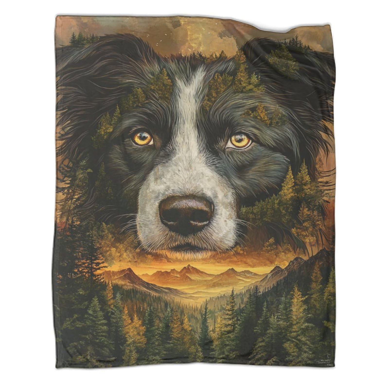 Couverture Border Collie en microfibre douce et moelleuse lavable en machine