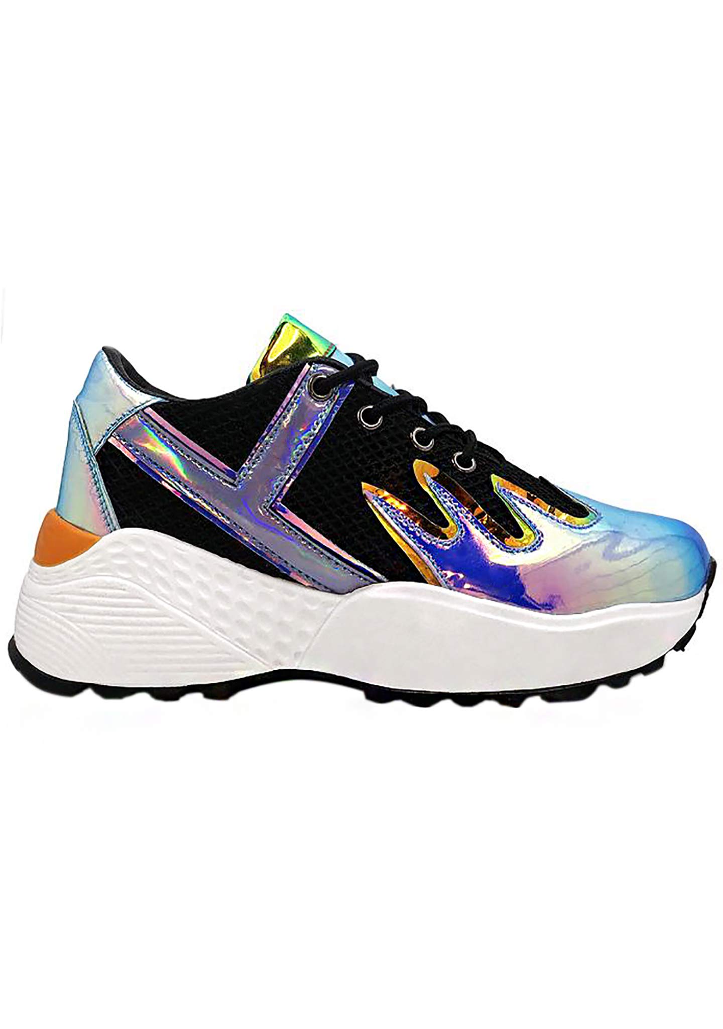 YRU Y.R.U Blaz3 Platform Sneakers in Black/Blue (7)