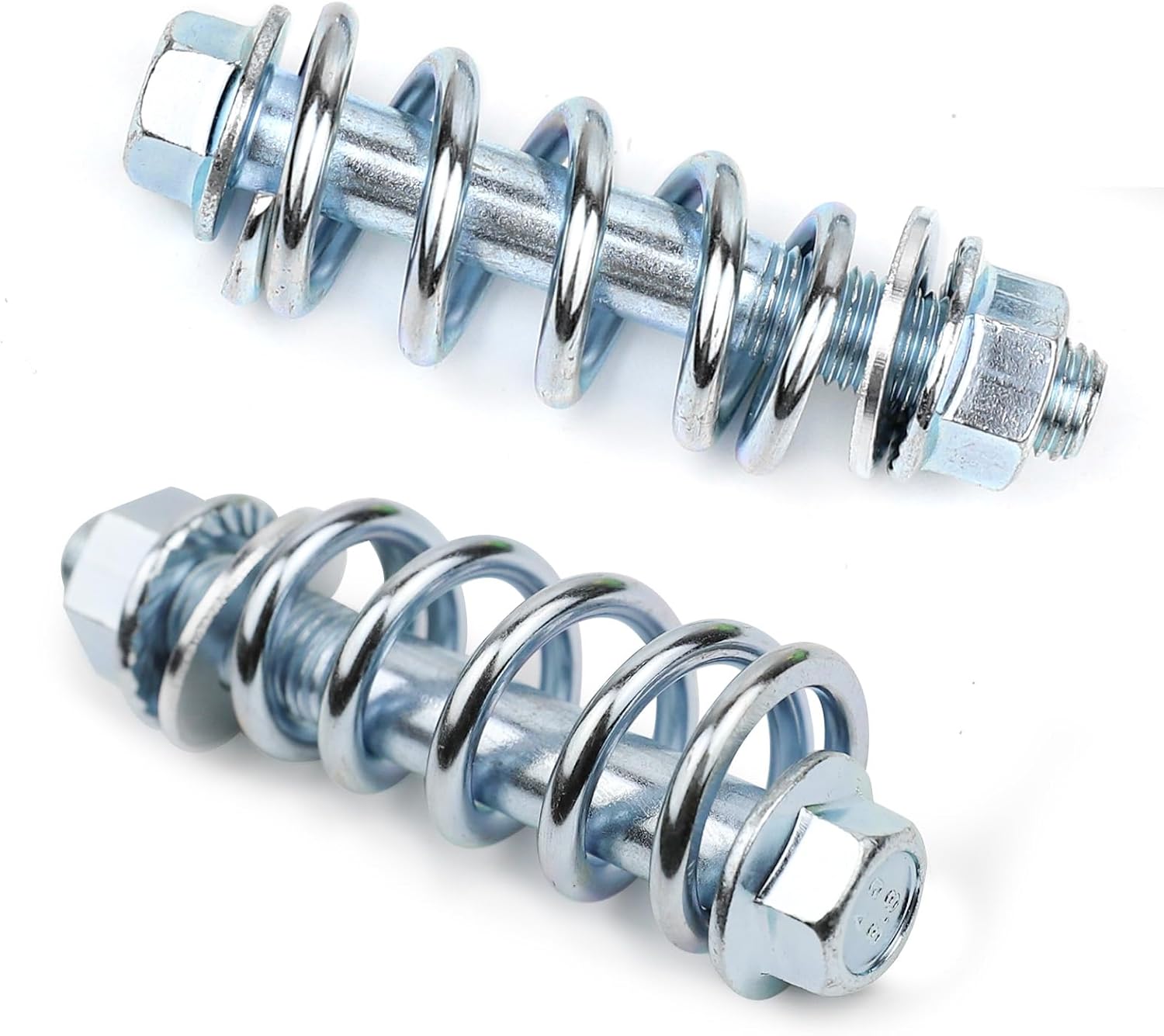 Hovom 2PCS Car Exhaust Manifold Bolts, M10-1.5×3.15mm Exhaust Spring Bolt & Nut Kit, Automotive Exhaust Bolt and Spring Hardware Kit with Nuts Gaskets, Exhaust Flange Bolts Replacement (Silver)
