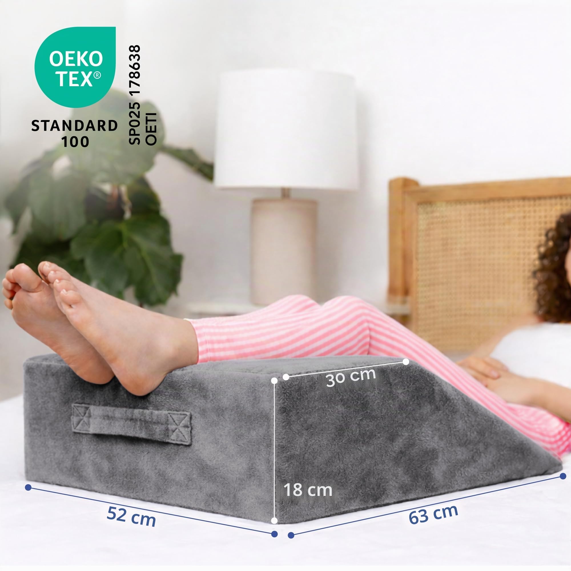 Dreamzie Almohada Piernas Dormir - Cojin piernas Dormir - Dolor de Espalda, Rodillas, Post-operatorio, Piernas Pesadas, Circulación - Transpirable Lavable Hipoalergénico