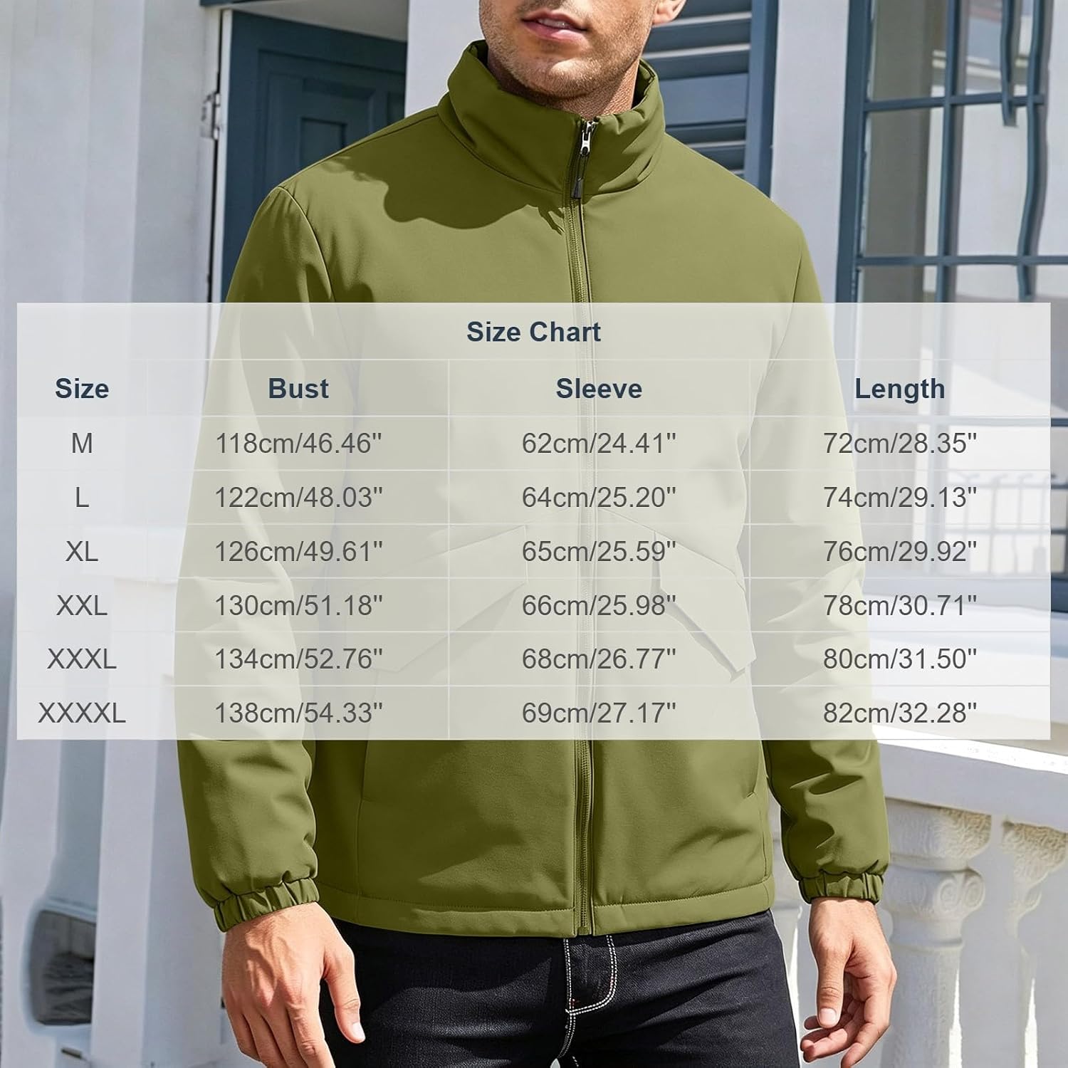 Men Stand Collar Padded Jacket Full Zip Warm Insulated Outdoor Coat