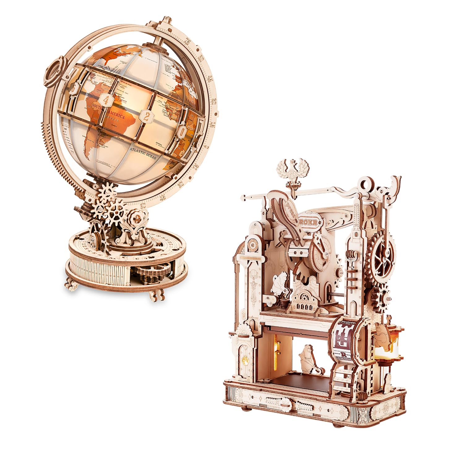 Amazon.com: ROKR 3D Wooden Puzzles for Adults Illuminated Globe