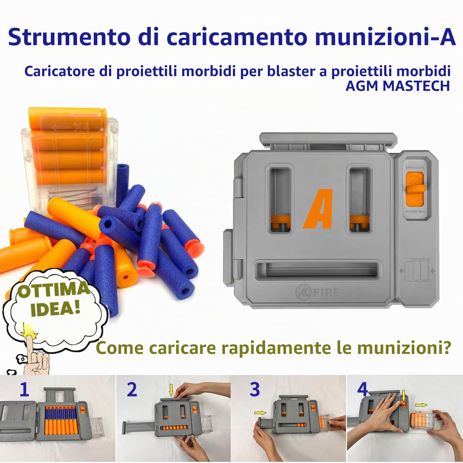 AGM MASTECH AWM Soft Bullet Toy Gun, design di espulsione di gusci vuoti, mirino migliorato, caricatore di dardi, 40 dardi di schiuma morbida, 20 gusci, 2 caricatori. (Oro)