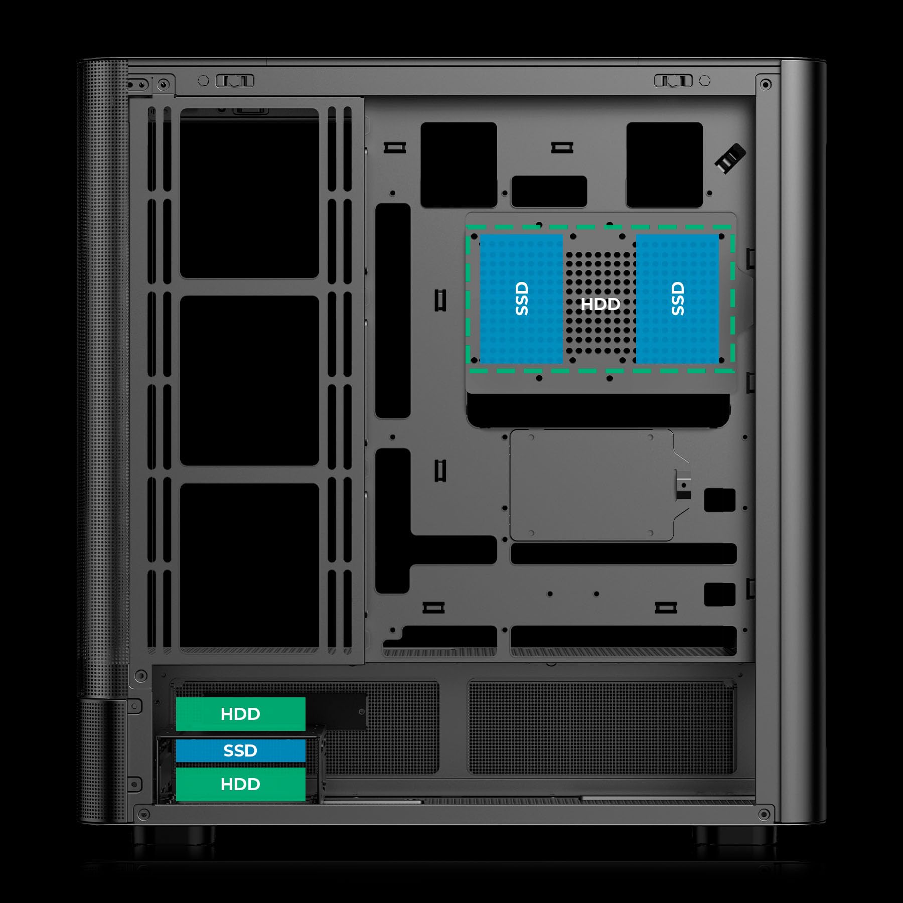 Abysm Gaming Caja ATX Danube SAVA H500 II Air Black | Cristal Lateral Templado, Panel de Rejilla, Siete Slots de Expansión, 4 Ventiladores 120mm ARGB Preinstalados
