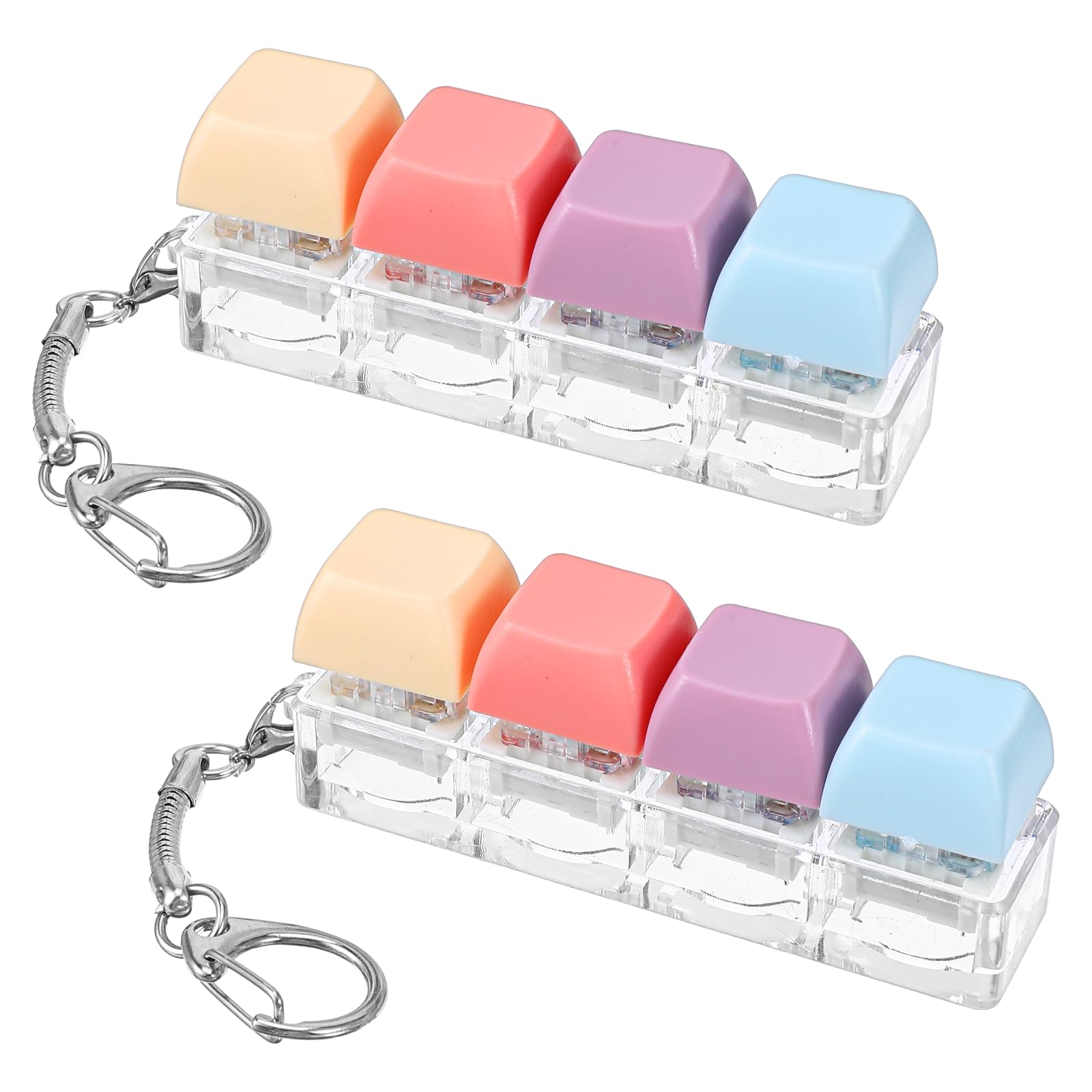 2 sztuki klawiatura Fidget Zabawka Klawiatura Breloczek do kluczy Fidget Kolorowe nasadki na klawisze Klawiatura Fidget Clicker do redukcji stresu i dekompresji
