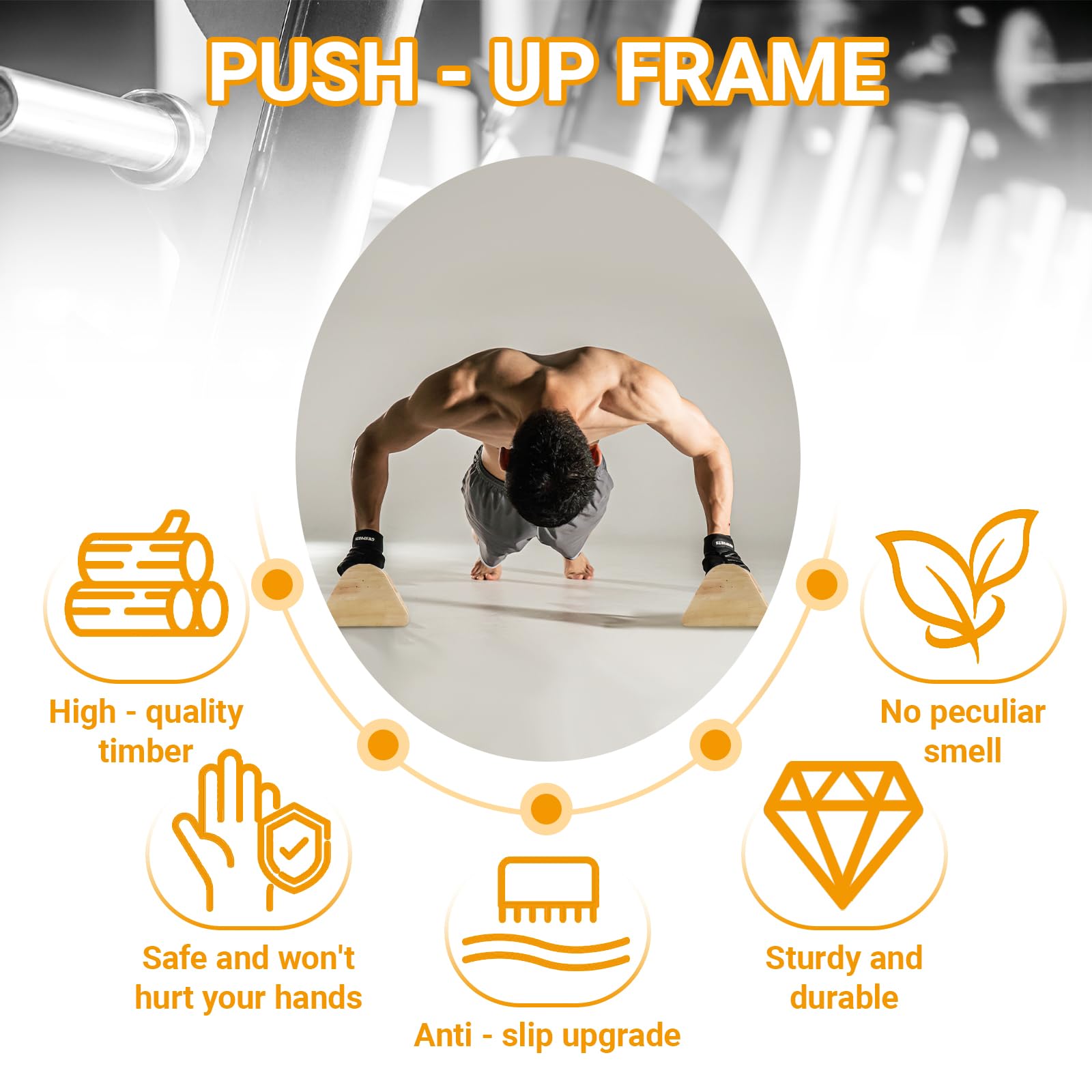 Parallele Calisthenics, Push Up Board, 20cm Calisthenics Attrezzature, Parallele Ginnastica Artistica per Casa Yoga, con Maniglie Antiscivolo, Carico Fino 200kg