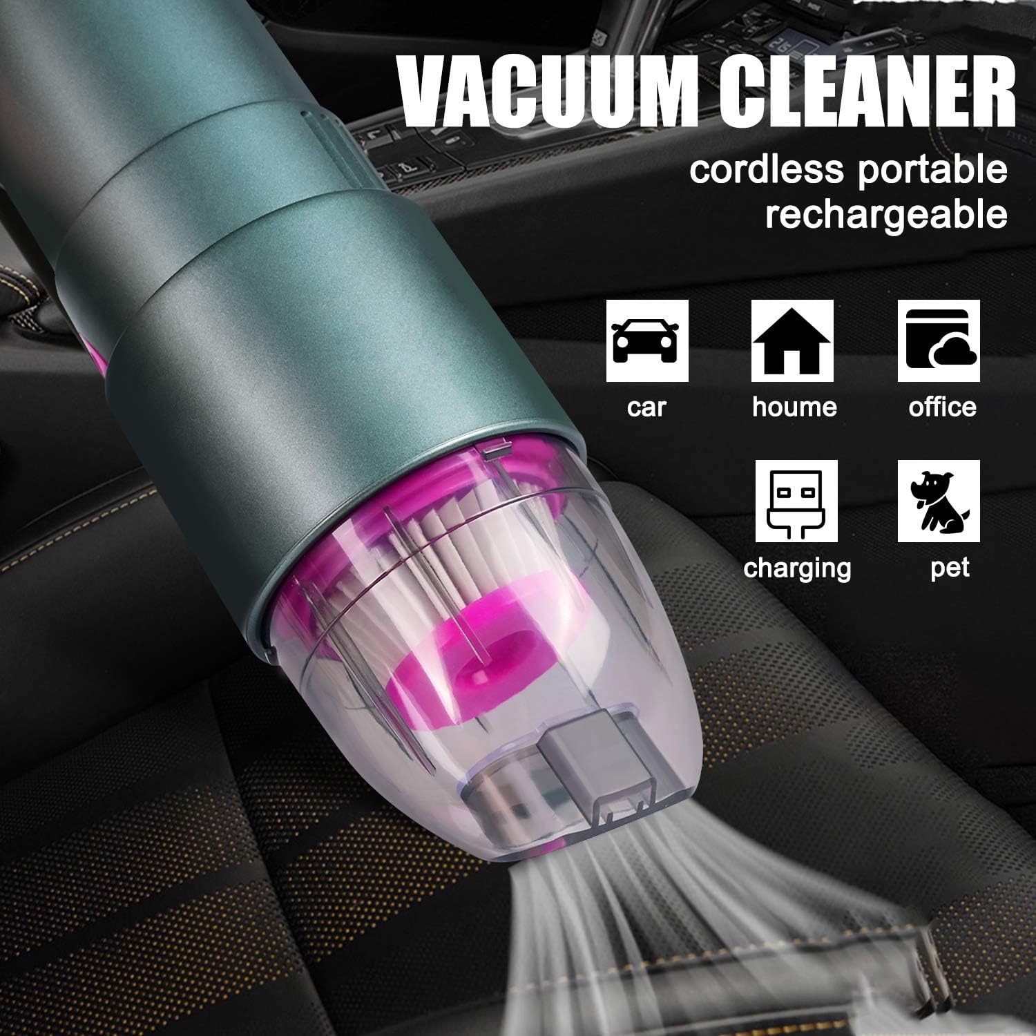 Amazon Crazy 🔥 Deals Mini Vacuum Cleaner,3Kpa Handheld Cordless Vacuum,USB Rechargeable Portable Dust Buster,for Keyboard,Drawer,Car,Interior Crevices,Home Travel Cleaning (2 in 1Grey)
