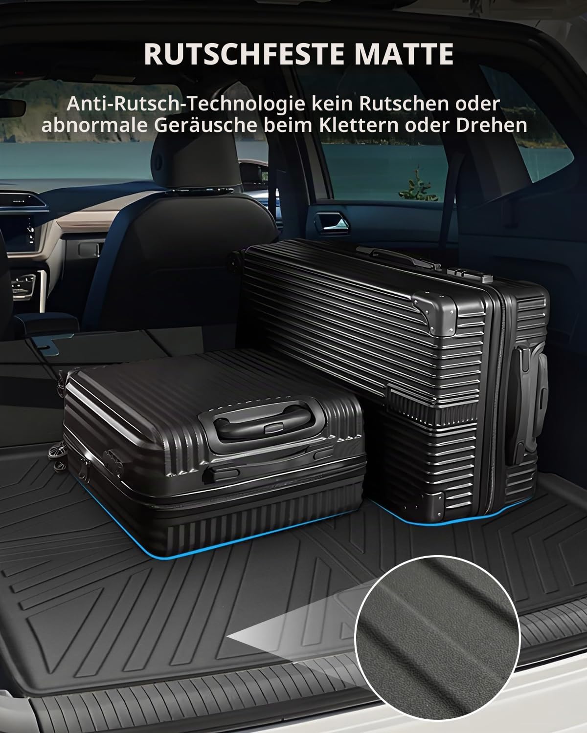 TPE Kofferraummatte für VW Tiguan 3 Mild Hybrid/PHEV 2024-2026 | Hinten Kofferraum Schutzmatte Original, Kofferraumschutz mit Hohem Rand, Nur für variablem Kofferraum (OBERE POSITION)