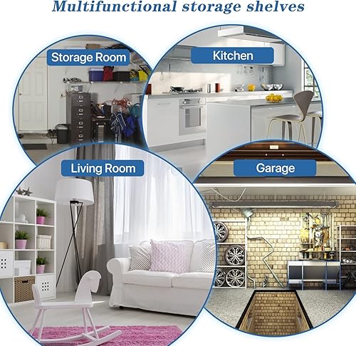 Miniatura 7 de Dkelincs Estantería de alambre de 6 niveles para garaje, cocina, lavandería, 42 pulgadas de largo x 16 pulgadas de ancho x 72 pulgadas de alto,