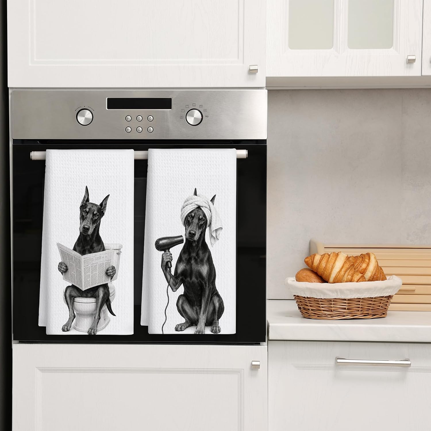 Doberman Pinscher Hand Towels Bathroom 16x24in Set of 2 image 4
