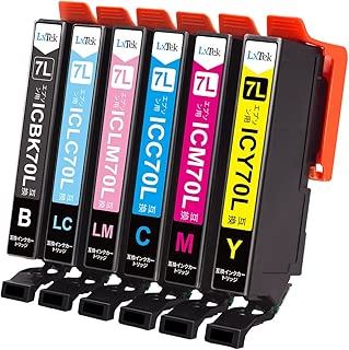【LxTek】Epson用 エプソン IC6CL70L インクカートリッジ 6色セット さくらんぼ インク 『互換インク/大容量/説明書付/残量表示/個包装/一年保証』対応機種：Epson EP-306 EP-706A EP-805A EP-805AW EP-806AR EP-806AW EP-976A3