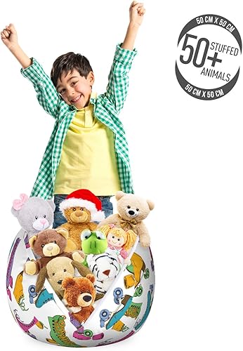 Miniatura 3 de Lunarable Silla de almacenamiento para adolescentes, coloridos patines de estilo retro, para actividades juveniles, para niñas y niños, divertido