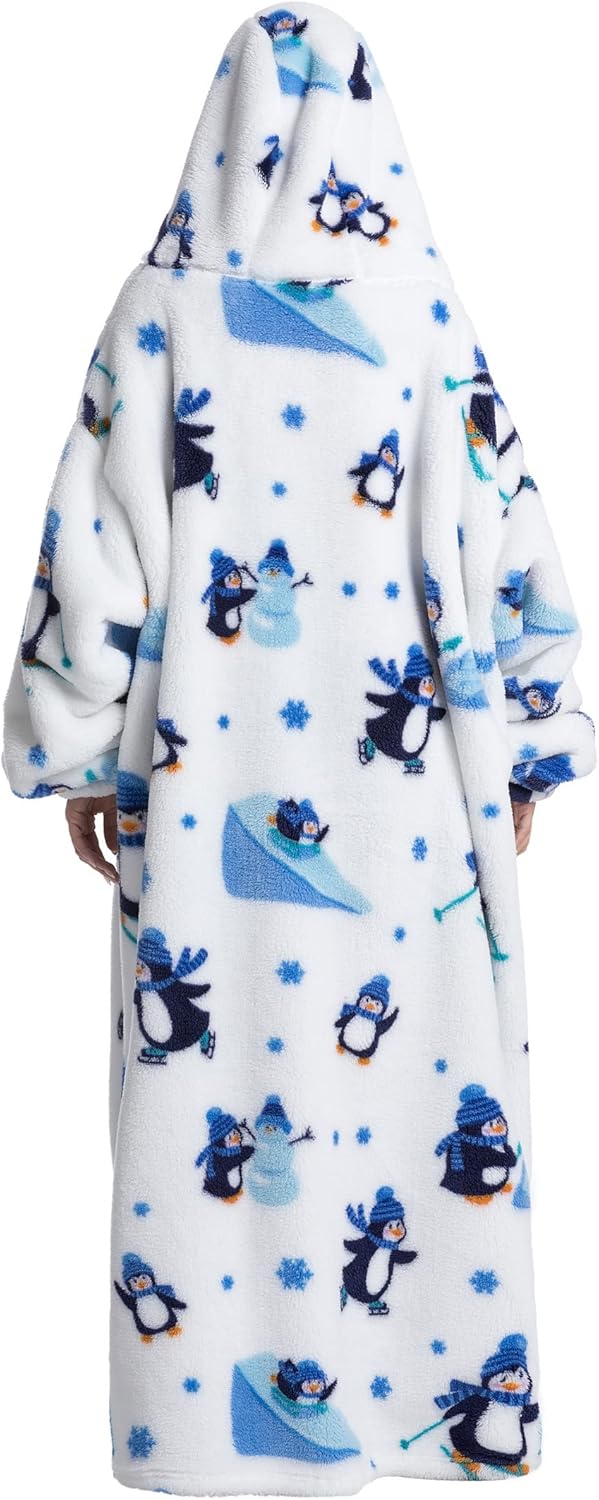 Blanket Hoodie Extra Long,Wearable Blanket with Sleeve for Women Men,Hoodie Blanket with Huge Pocket and Hooded - Image 4