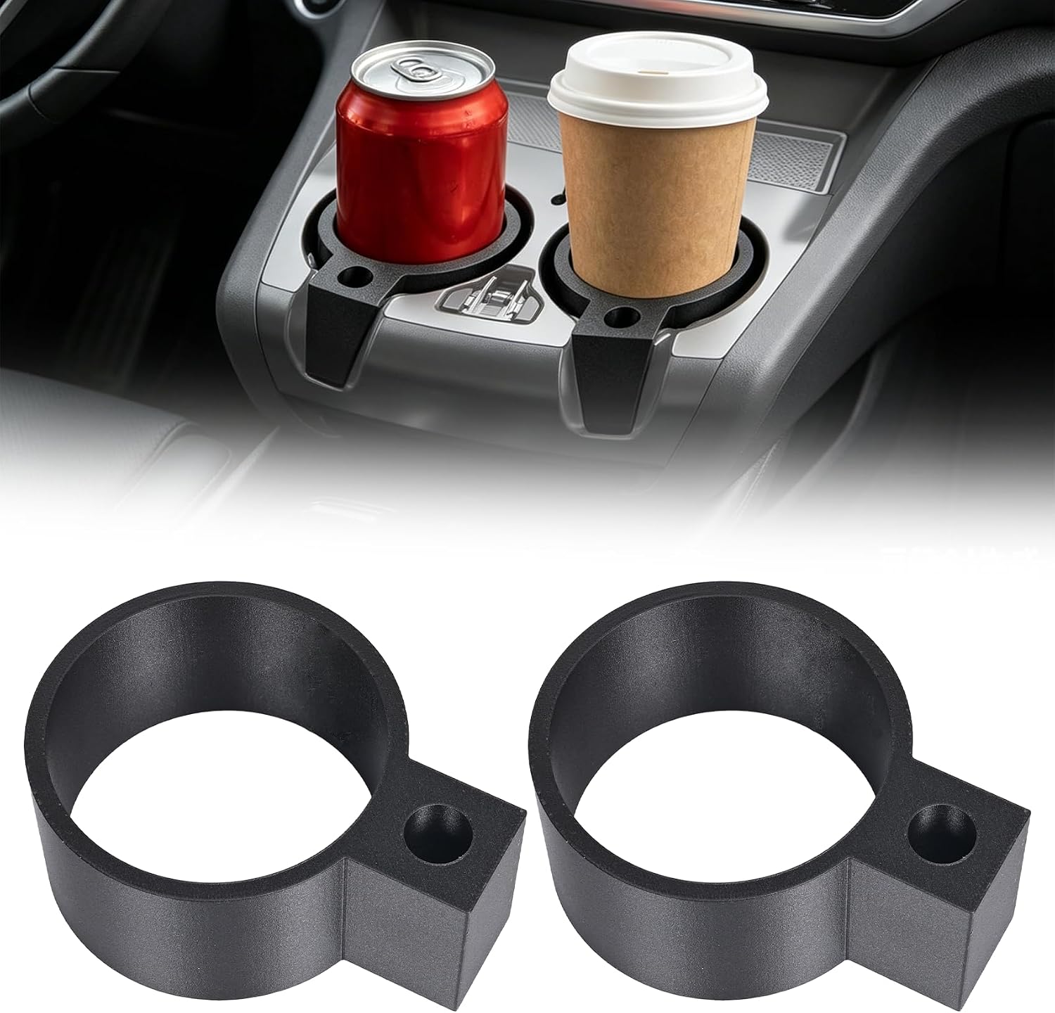 2-Pack Cup Holder Spacer for Kenworth, for Peterbilt, Truck Cup Holder Insert Adapter, No Tools Required, Stable Fit, Not for Kenworth W900, Fits 77mm Diameter