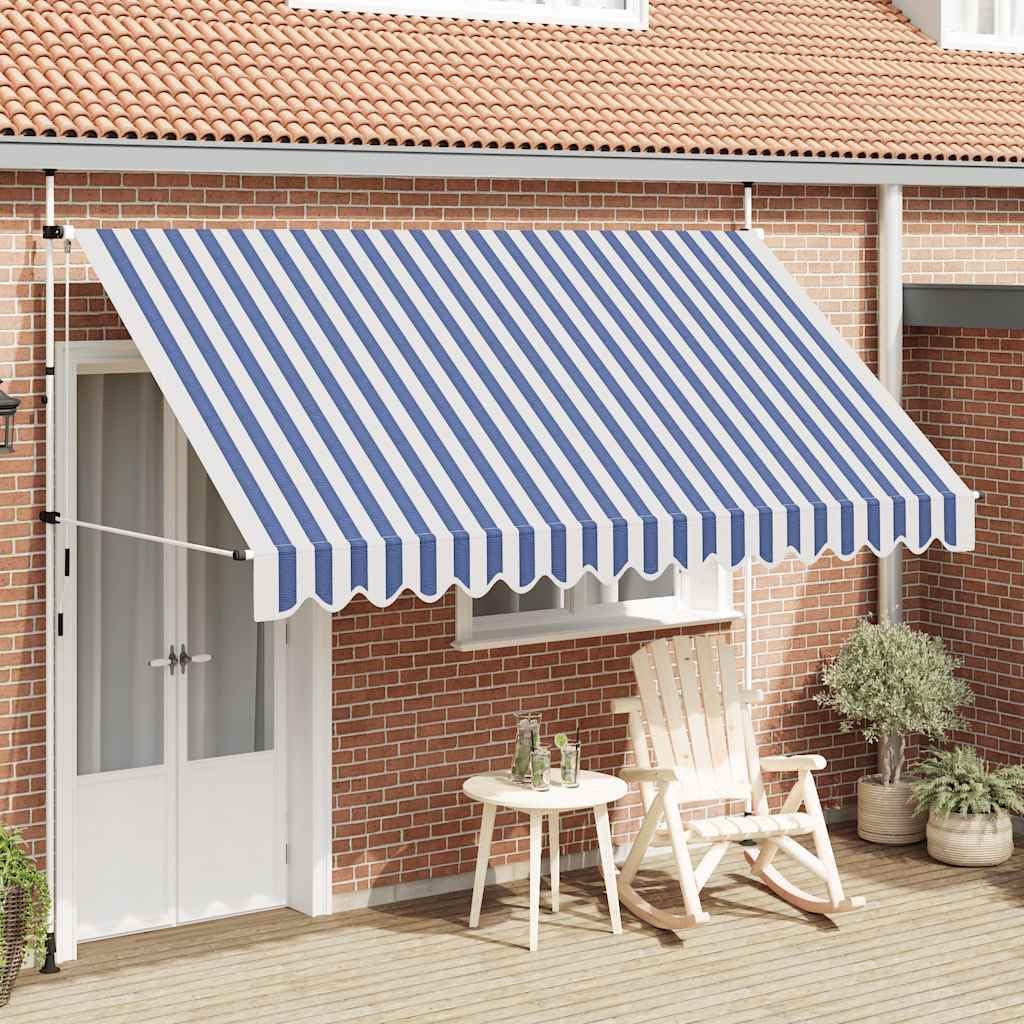 vidaXL Retractable Awning installed on a patio, extended to provide shade over outdoor furniture.