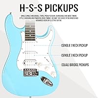 Vista 5 de Soulmate - Kit de guitarra eléctrica de 39 pulgadas, tamaño completo, cuerpo sólido, kit para principiantes HSS, guitarra eléctrica de iniciación