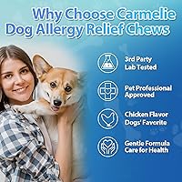 Vista 4 de Masticables para alergias para perros, 200 masticables – Alivio de la picazón de la piel y levadura del perro – Picazón en la piel y orejas y anti