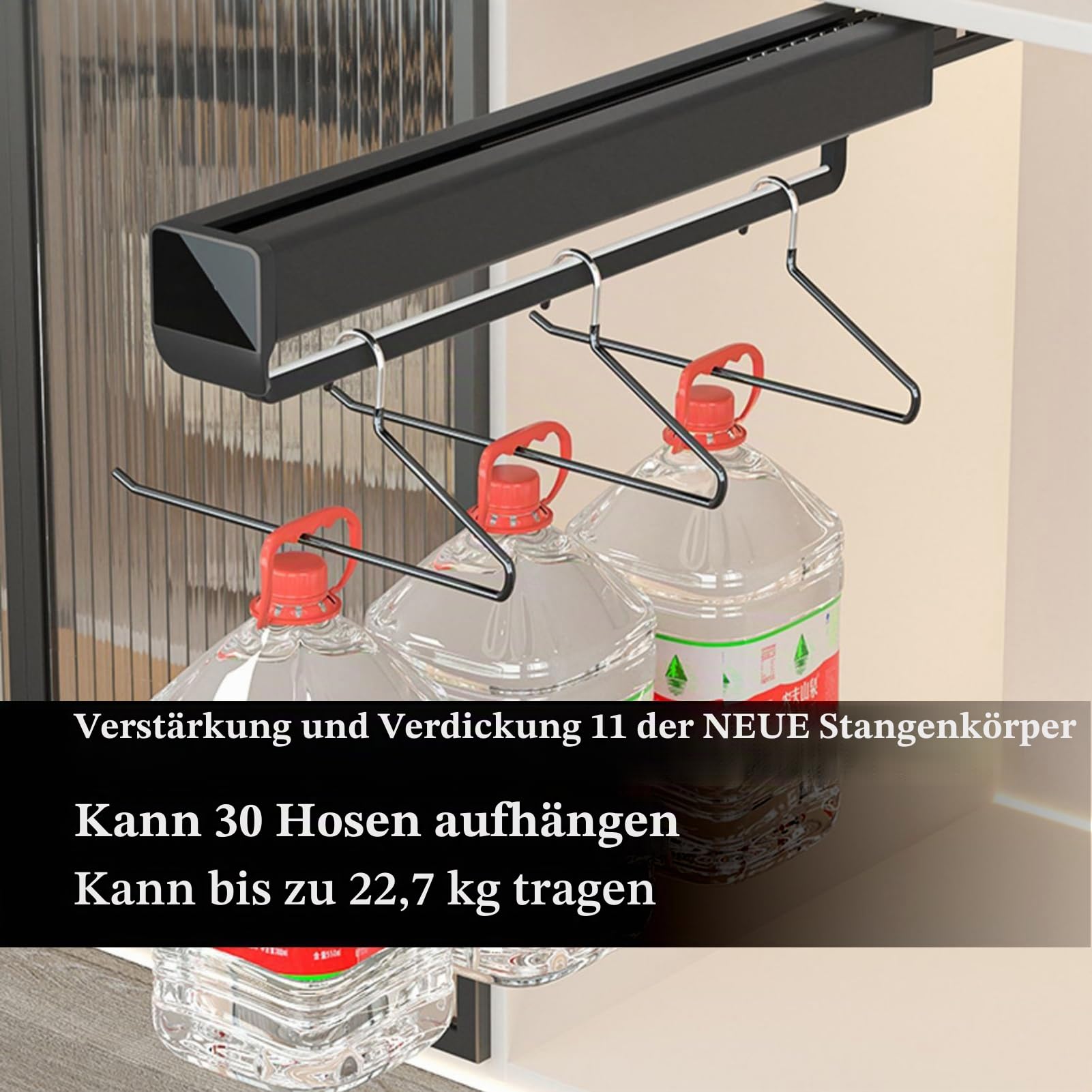 Verstellbarer Kleiderschrank Teleskopstange, Hosenbügel, 525mm