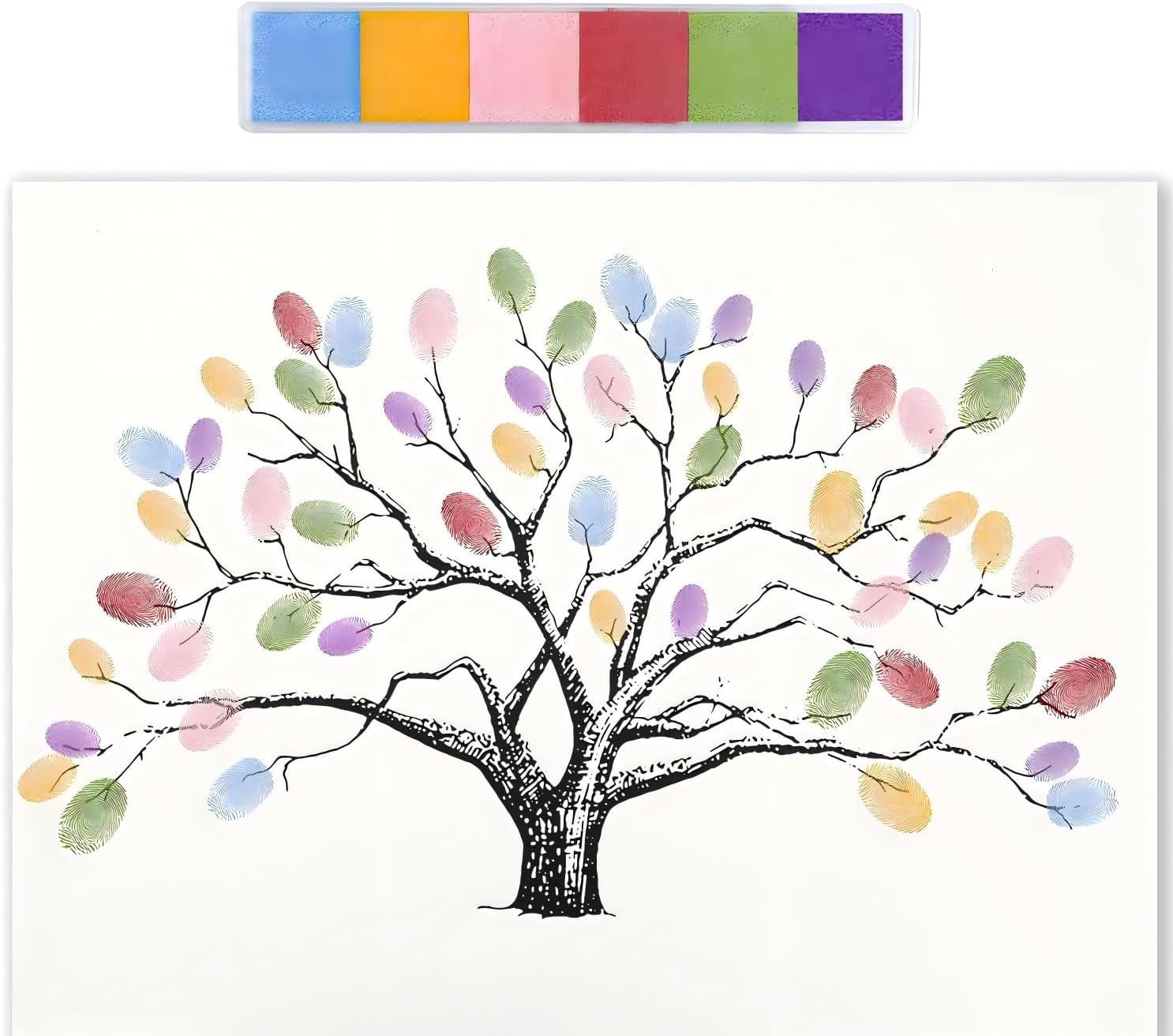 12x16 Inch Fingerprint Tree Canvas Wedding Guest Book