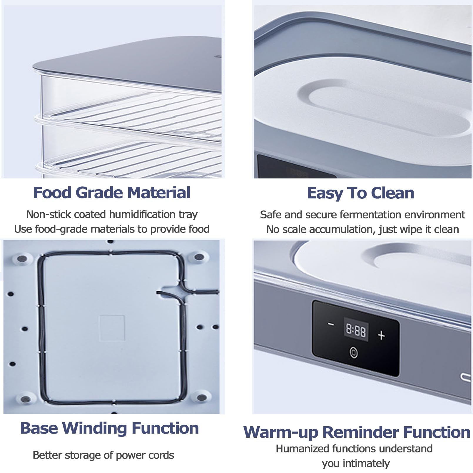 Macchina Elettrica per la Lievitazione del Pane, umidità Automatica della Lievitazione Dell'impasto Visibile e Pannello Touch per Il Controllo della Temperatura di 20-45 ℃ Macchina