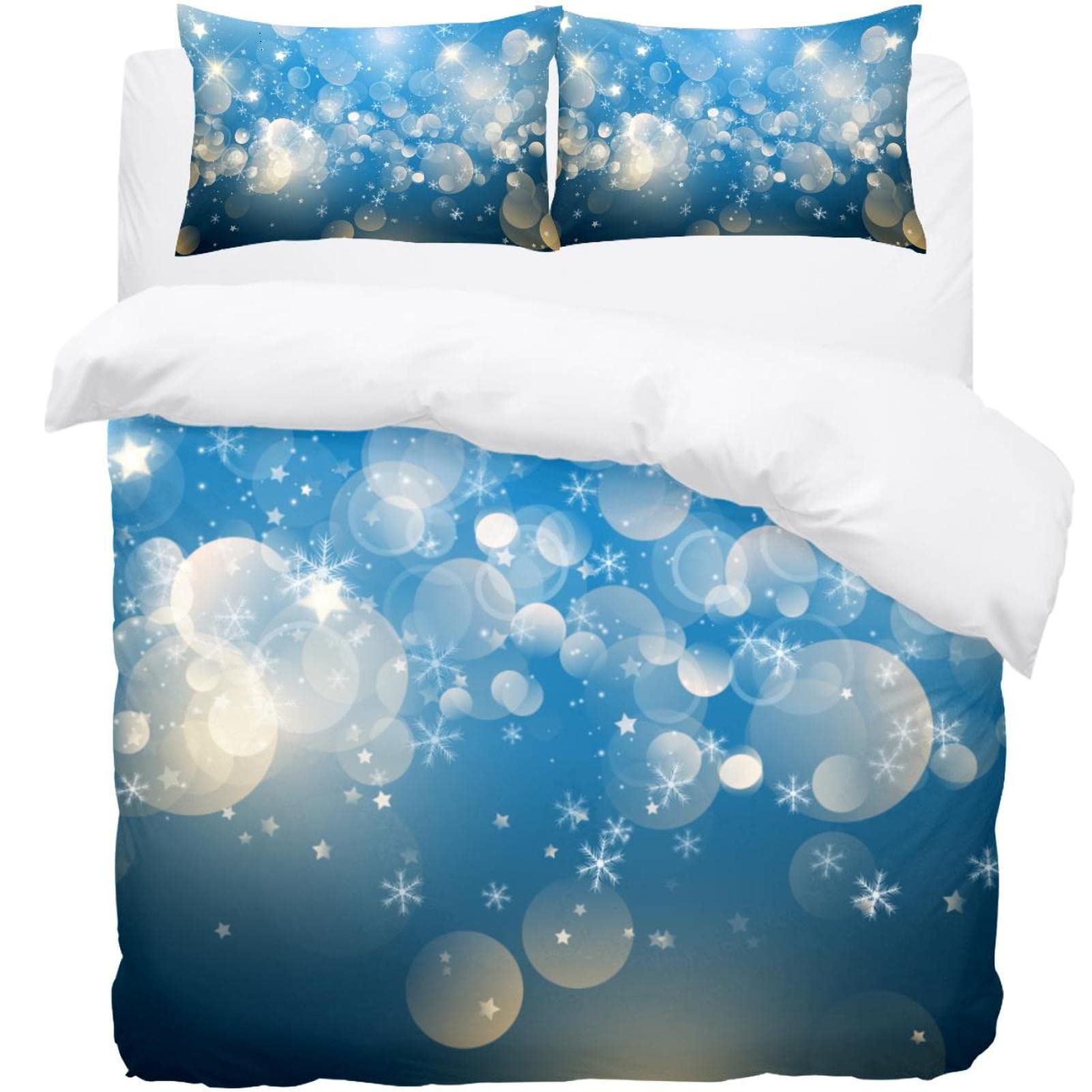 Housse de couette super douce étoiles et flocons pour une ambiance chalet de montagne cocooning
