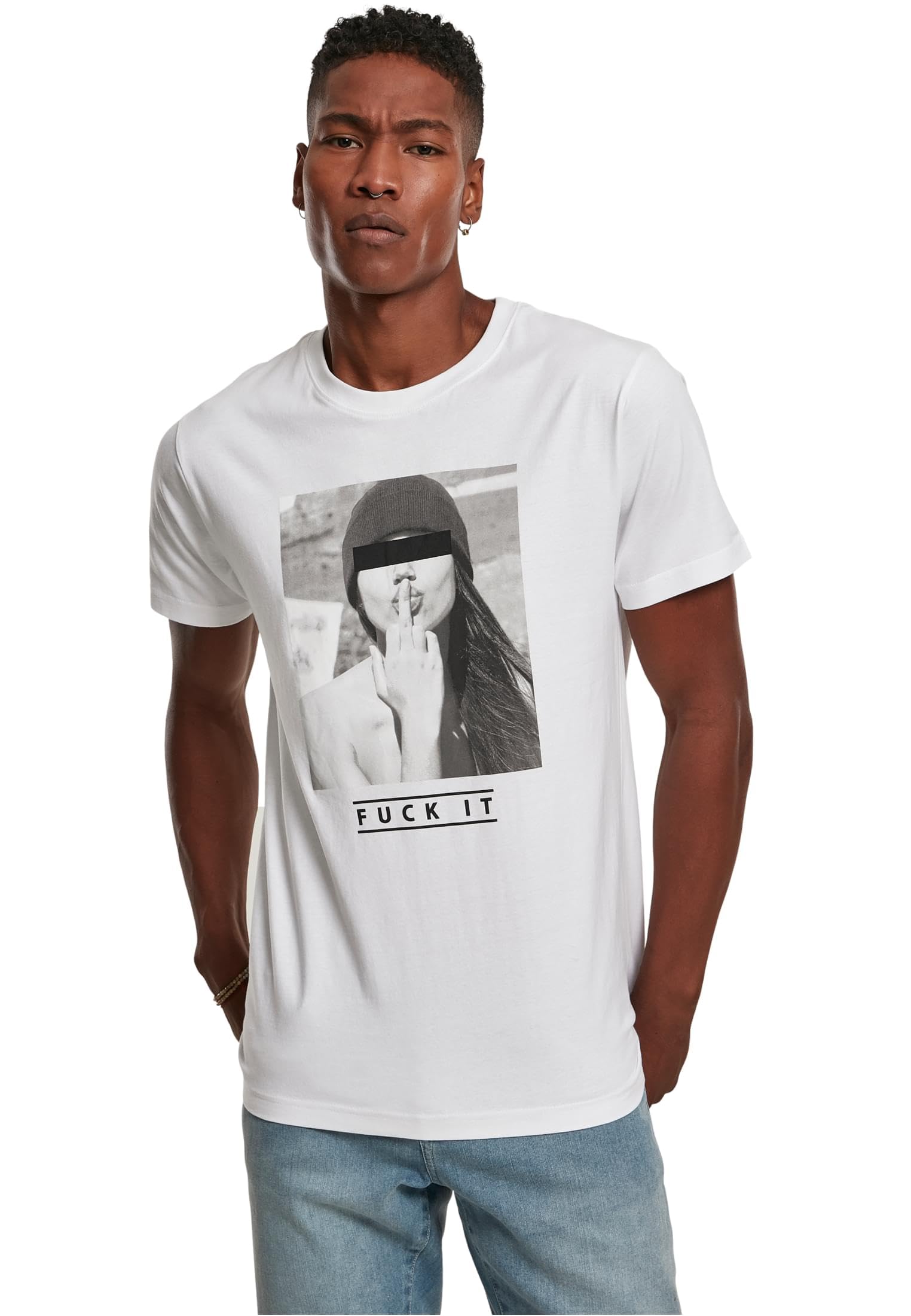 Mister Tee Herren T-Shirt F#?KIT Tee, Farbe weiß, Größe 5XL
