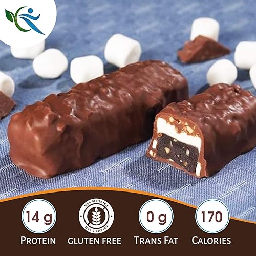 Miniatura 2 de ProteinWise Barras altas en proteínas Rocky Road sin gluten bariátricas sin grasa trans bajas en carbohidratos bajas en calorías bocadillo saludable