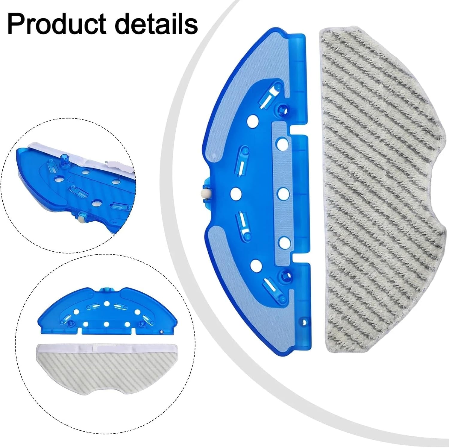 Vacuum Cleaner Mop Cloth Holder with Mop Cloths，Compatible for RV10，RV30 Plus Robot Vacuum Cleaner Replacement