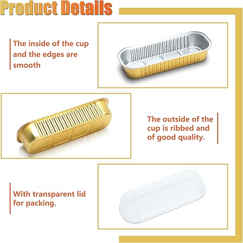 Miniatura 10 de Ramekins desechables para horno, 6.7 onzas, 50 piezas de mini moldes blancos y negros, tazas de pudín, tazas para magdalenas, moldes de aluminio