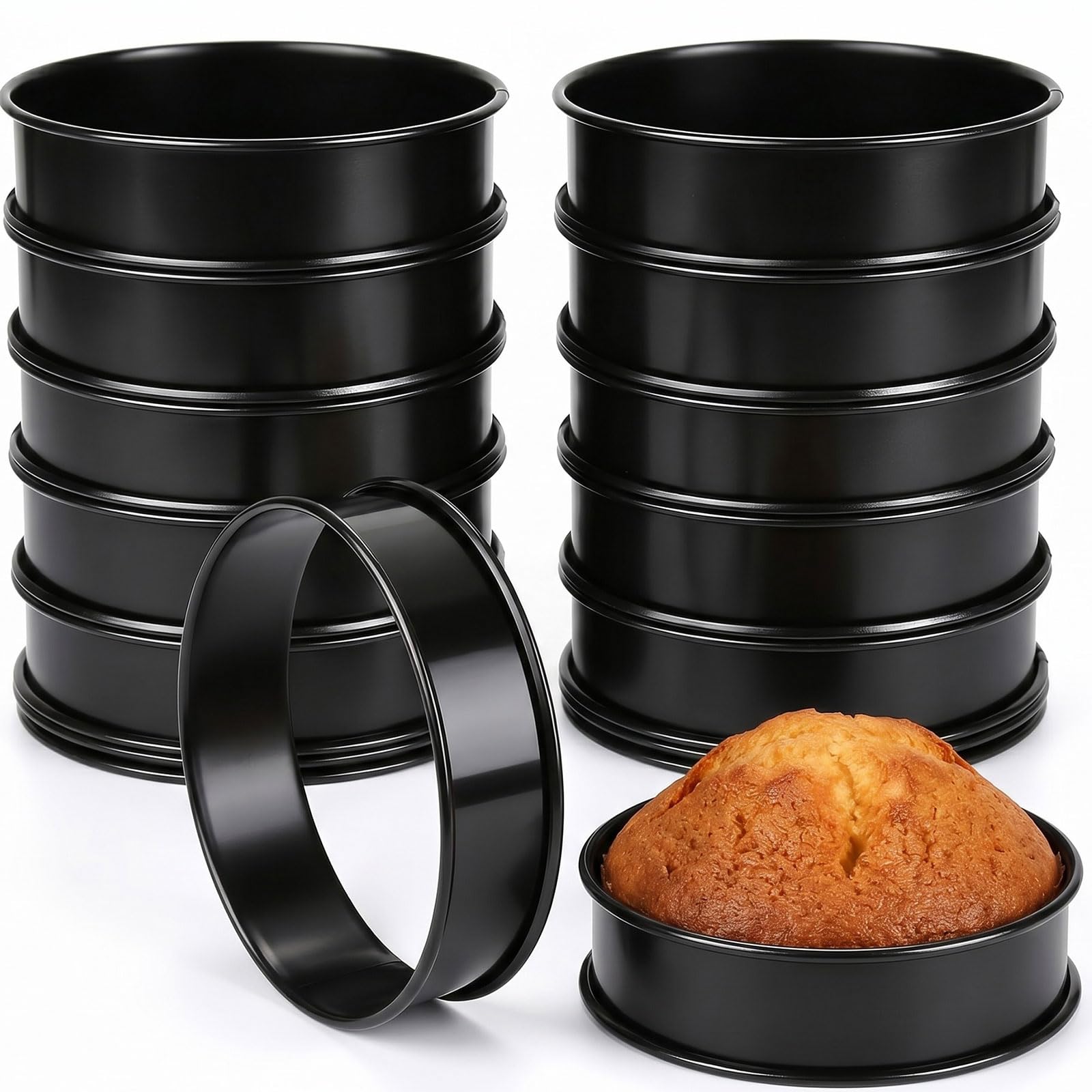 Photo 1 of KUAYB Black English Muffin Rings (12-Pack)