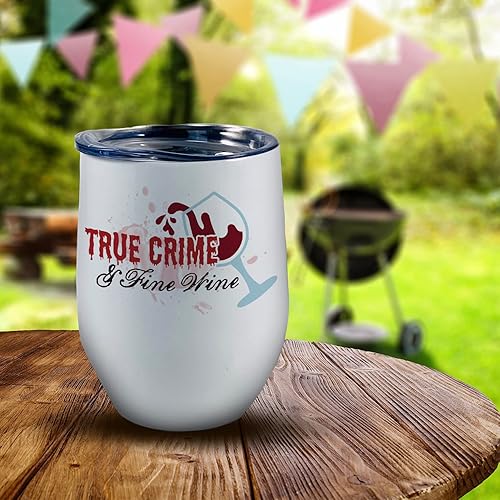 Miniatura 6 de True Crime and Fine Wine – Diseño de vino derramado con salpicaduras de sangre, regalo para los fanáticos del crimen verdadero, un vaso de vino de