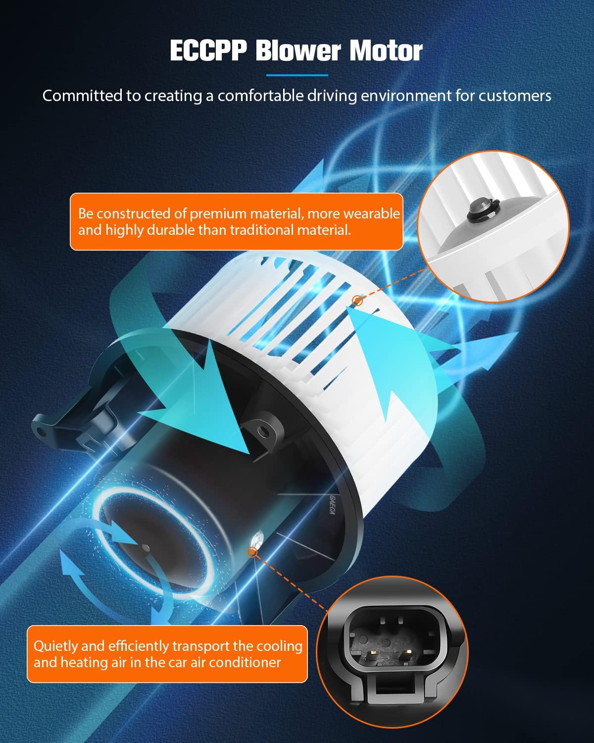 ECCPP AC Heater Blower Motor Fit for Nissan & Infiniti - Titan 2004-2015, Armada 2005-2015, QX56 2004-2010, V8 5.6L, Sport Utility - Front Side, Replace 27226ZH00A, 700174 75883, 2311664 HVAC Assembly