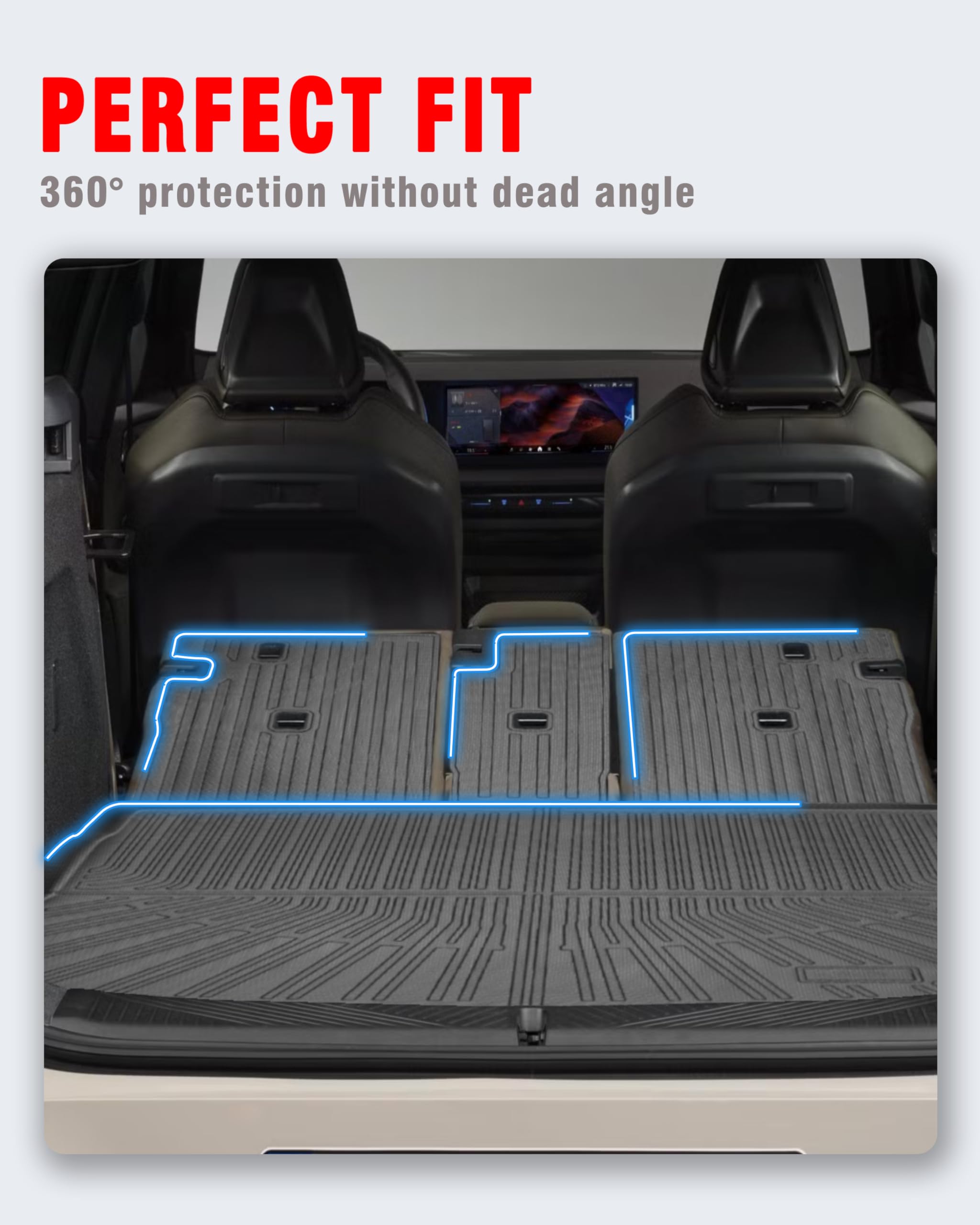 WDYOYS All-Weather Cargo Mat & Backseat Cover For 2023-2025 BMW X1 – Trunk Liner + Backrest Protectors