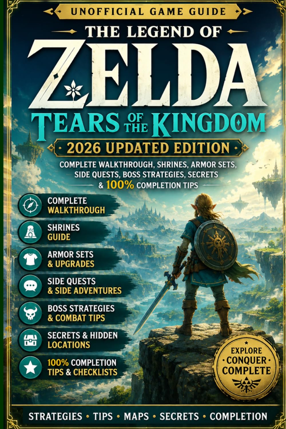 The Legend of Zelda Tears of the Kingdom: Unofficial Game Guide – 2026 Updated Edition Complete Walkthrough, Shrines, Armor Sets, Side Quests, Boss Strategies, Secrets & 100% Completion Tips