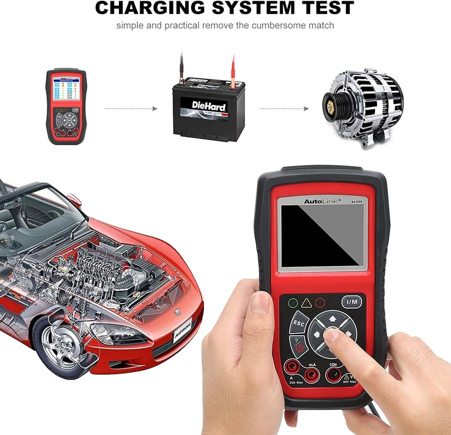 Autel AutoLink AL539 Charging System Test Diagram