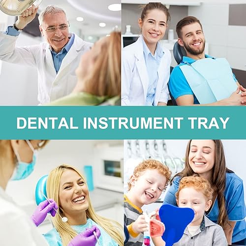 Miniatura 6 de Lyuxzad - Bandeja dental - Paquete de 2 bandejas de acero inoxidable de 12.6 x 10.6 x 0.8 pulgadas, bandeja plana para perforación dental,