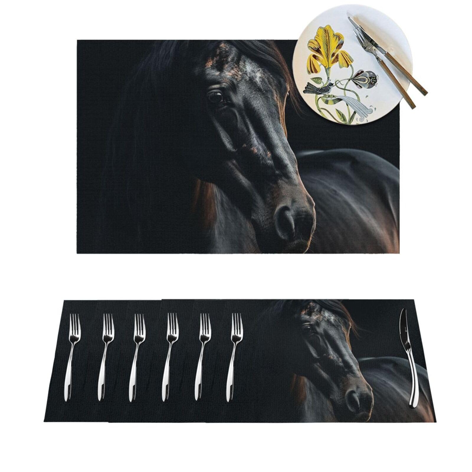 Set de table en vinyle lavable antidérapant résistant chaleur 6pcs