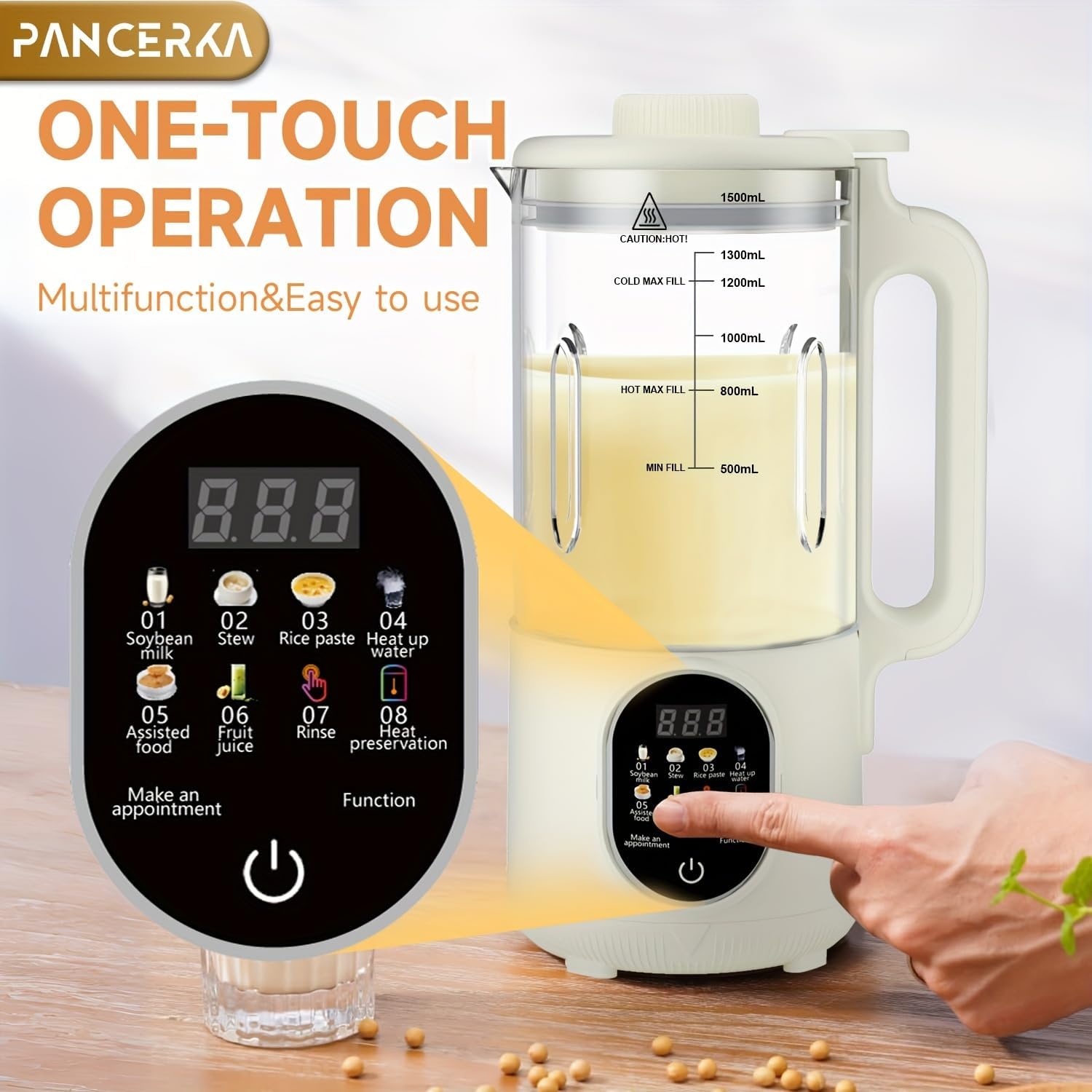 Nut Milk Maker Machine, Multi-Functional Automatic Blender, Automatic Soy Milk Maker, One-Touch Operation Almond Milk Maker, High Capacity Countertop Blenders.