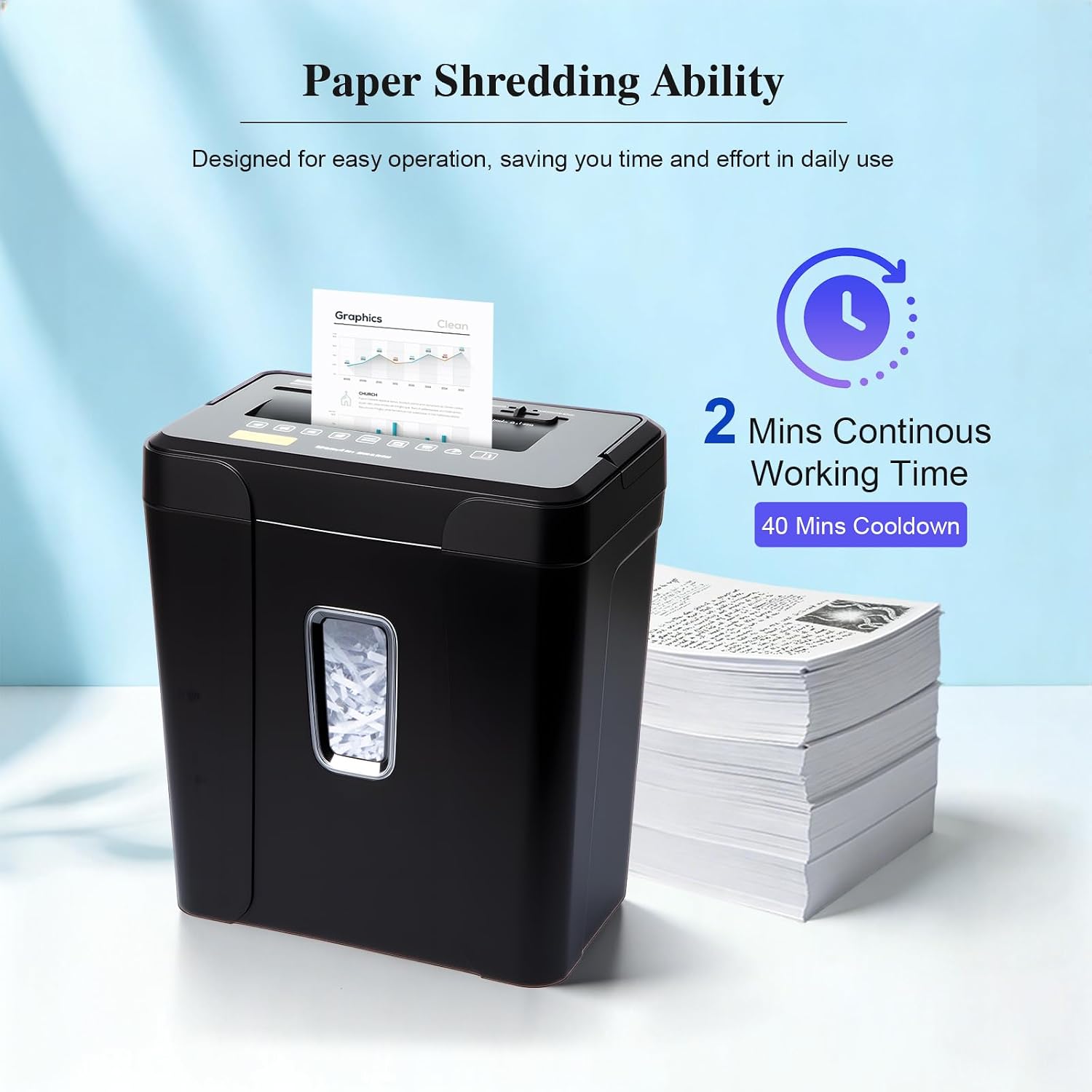 Wingwise 14-Sheet Paper Shredder for Home Office, Cross Cut Shredder Heavy Duty with 5.5 Gallons Bin, Office Shredder for CDs/Credit Card, P-4 Security, Anti-Jam System