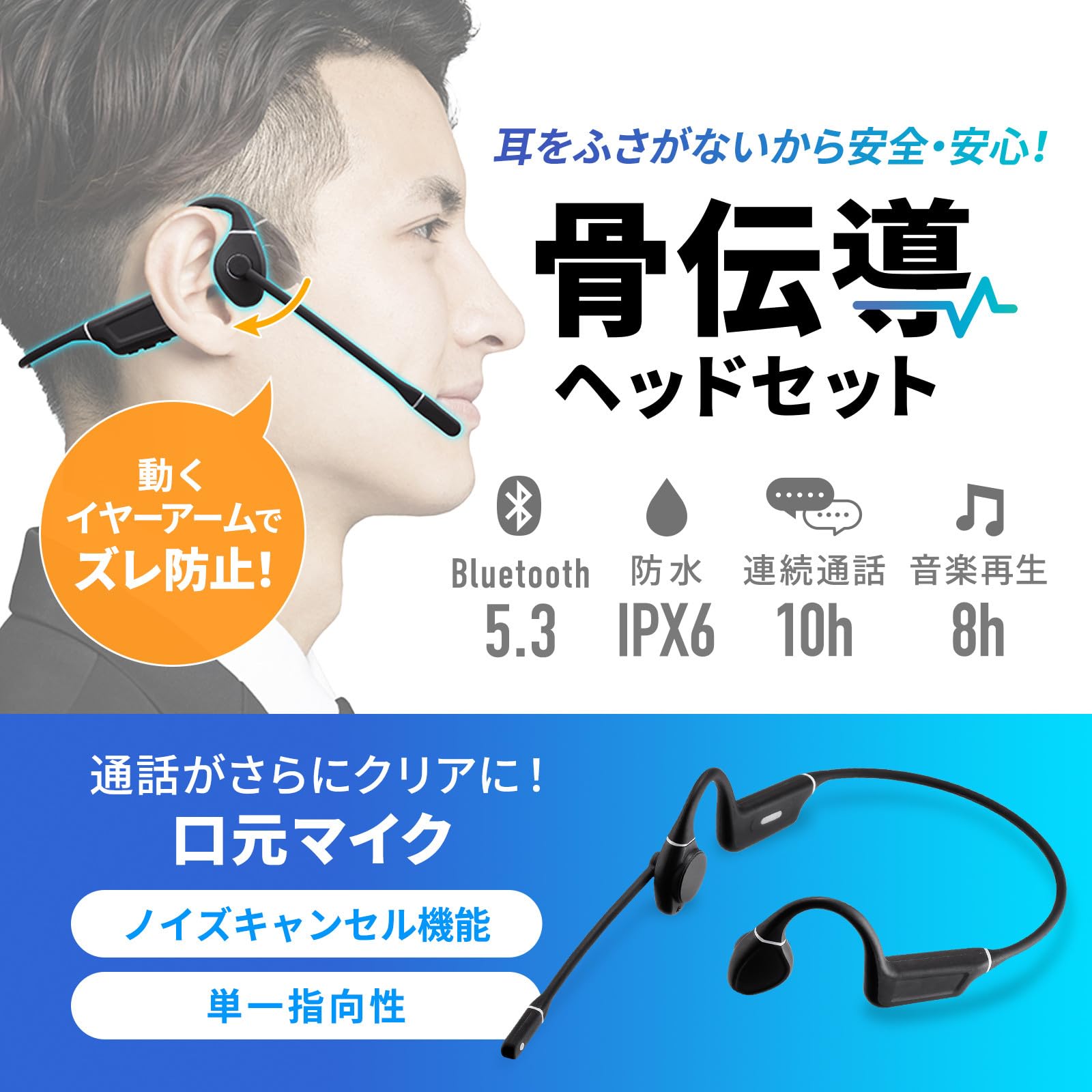 Amazon.co.jp: サンワサプライ Bluetooth骨伝導ヘッドセット MM 