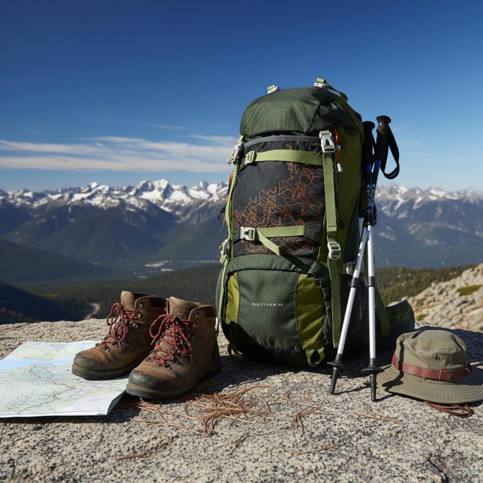 Wasserdichter Wanderrucksack wasserdicht großer Outdoor-Rucksack verstellbarer Brustgurt Trekkingrucksack für wandern, camping, reisen, Grün, Grün