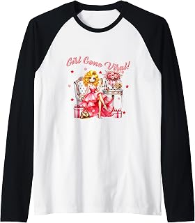 Cute Social Media Fashionista Girl Gone Viral Fashion Blond Raglan Baseball Tee